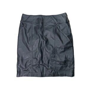2/$30 Dana Buchman‎ Skirt Womens Black Faux Leather Pencil Mobwife NWT Size 10